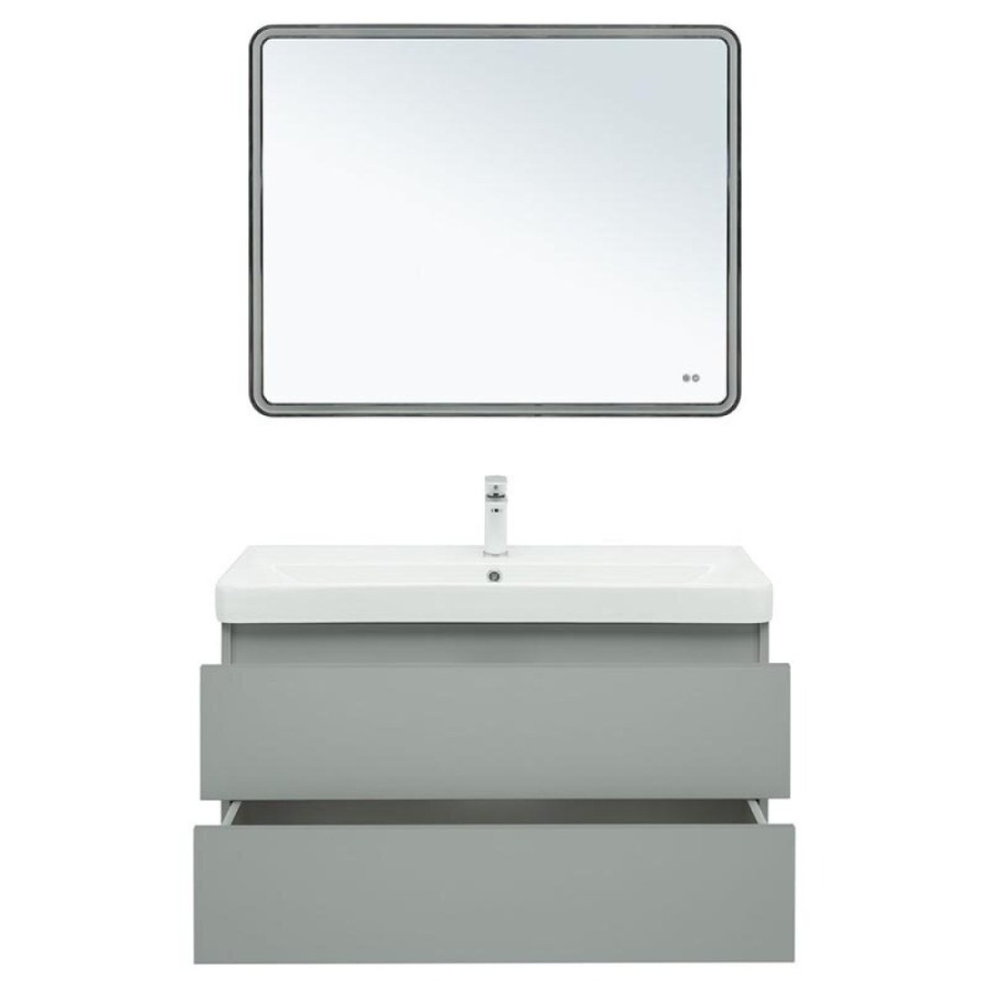 Тумба под раковину Aquanet Вега 2.0, 337957, 100 см, подвесная, мисти грин soft touch