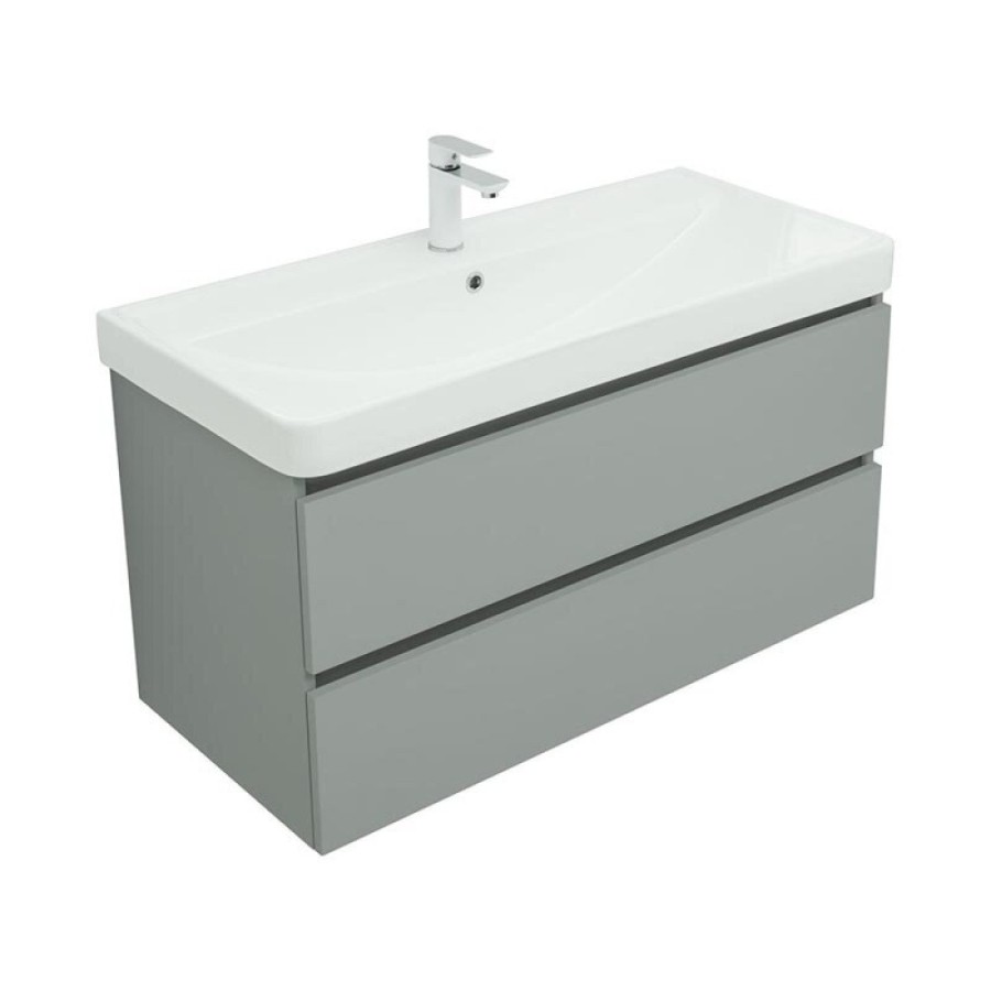 Тумба под раковину Aquanet Вега 2.0, 337957, 100 см, подвесная, мисти грин soft touch