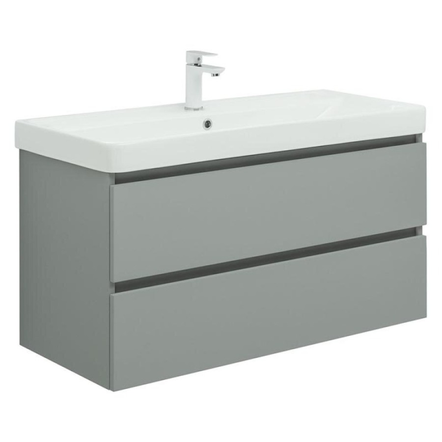 Тумба под раковину Aquanet Вега 2.0, 337957, 100 см, подвесная, мисти грин soft touch