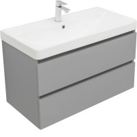 Тумба под раковину Aquanet Вега 2.0, 337962, 90 см, подвесная, мисти грин soft touch
