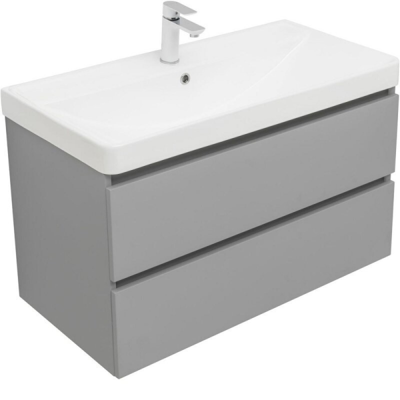 Тумба под раковину Aquanet Вега 2.0, 337962, 90 см, подвесная, мисти грин soft touch