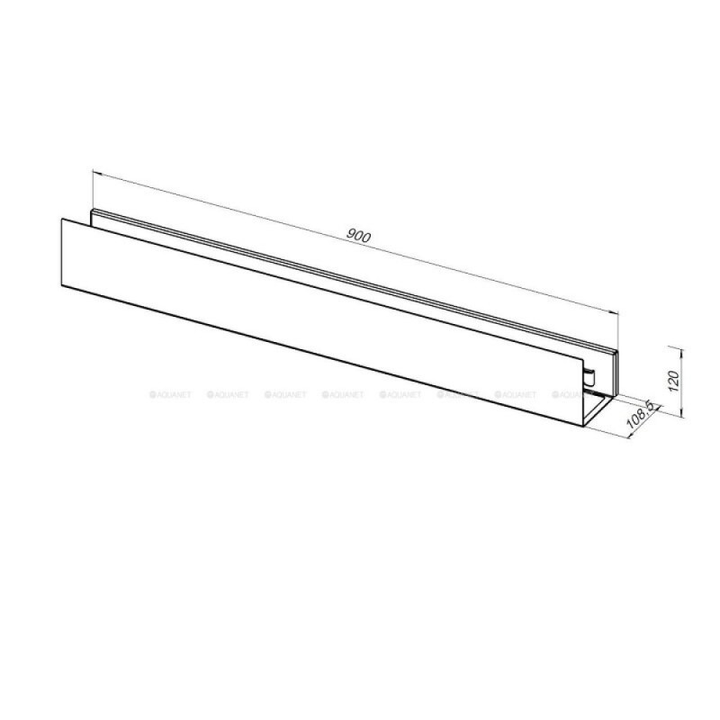 Полка Aquanet Магнум Н 00341541, 90 х 12 см, с крючками, белый матовый