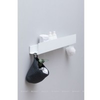 Полка Aquanet Магнум Н 00341541, 90 х 12 см, с крючками, белый матовый