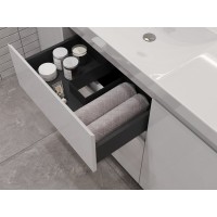 Тумба под раковину Aquanet Nova Lite 2.0, 00346339, 90 см, напольная, L под чашу слева, цвет белый глянец