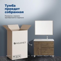 Тумба под раковину Aquanet Nova Lite 2.0 346347, 100 см, напольная, правая, цвет дуб рустикальный