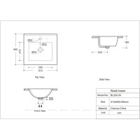 Раковина Aquanet Flow 00347428, 50 см, фарфор, белая