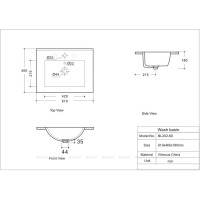 Раковина Aquanet Flow 00347429, 60 см, фарфор, белая
