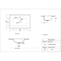 Раковина Aquanet Flow 00347430, 70 см, фарфор, белая