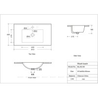 Раковина Aquanet Flow 00347431, 80 см, фарфор, белая