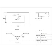 Раковина Aquanet Flow 00347432, 90 см, фарфор, белая