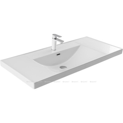 Раковина Aquanet Side 00347434, 110 см, керамика, белая