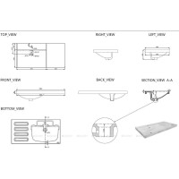 Раковина Aquanet Side 00347435, 100 см, керамика, левая, белая