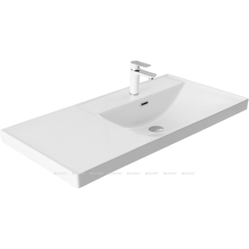 Раковина Aquanet Side 00347437, 100 см, керамика, правая, белая