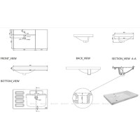 Раковина Aquanet Side 00347438, 90 см, керамика, левая, белая