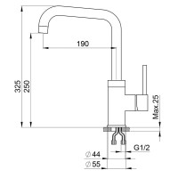 Смеситель Granula GR-0041 0041pr, для кухонной мойки, пирит