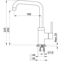 Смеситель Granula GR-0041 0041ch, для кухонной мойки, хром
