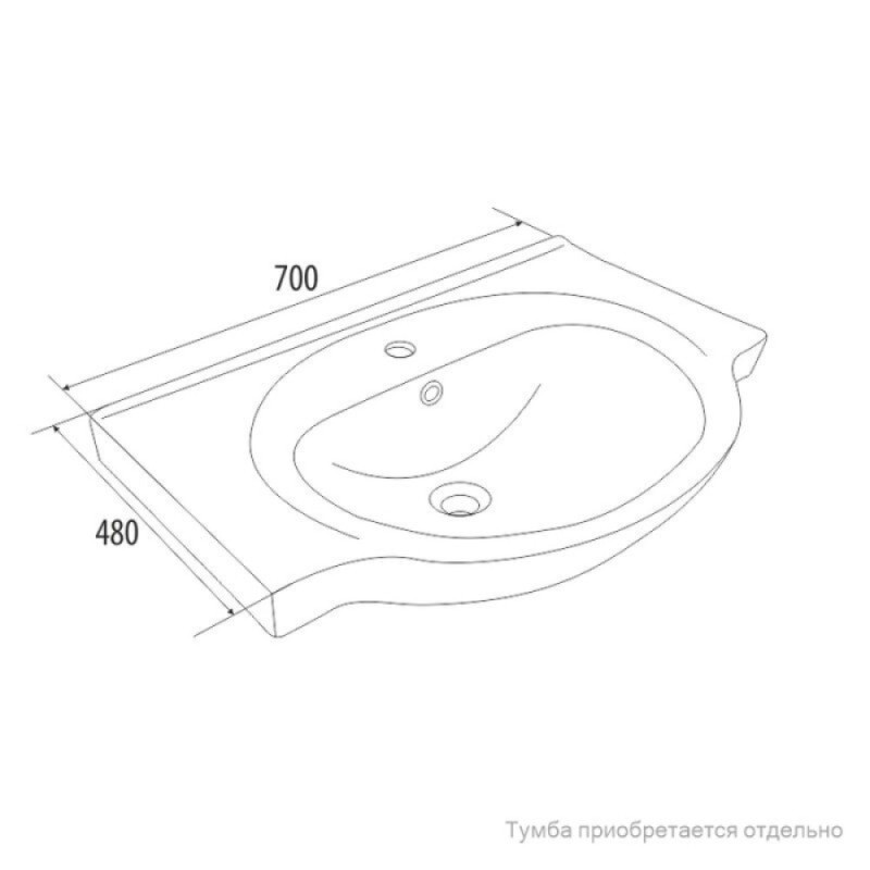 Раковина Iddis Optima Home 0057000i28, 70 см, белый