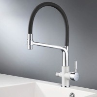 Смеситель Granula GR-0075 0075wh, для кухонной мойки, с подключением к фильтру, гибкий излив, арктик