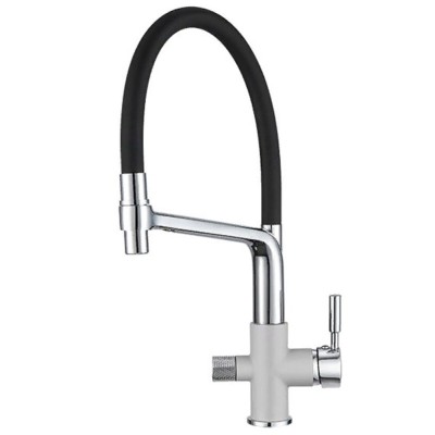 Смеситель Granula GR-0075 0075sl, для кухонной мойки, с подключением к фильтру, гибкий излив, сланец