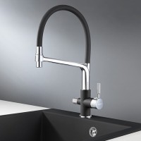 Смеситель Granula GR-0075 0075tr, для кухонной мойки, с подключением к фильтру, гибкий излив, турмалин