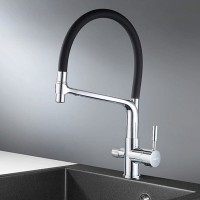 Смеситель Granula GR-0075 0075ch, для кухонной мойки, с подключением к фильтру, гибкий излив, хром