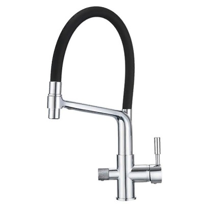 Смеситель Granula GR-0075 0075ch, для кухонной мойки, с подключением к фильтру, гибкий излив, хром