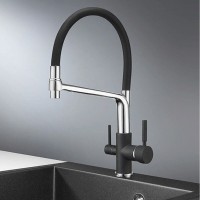 Смеситель Granula GR-0083 0083bl, для кухонной мойки, с подключением к фильтру, черный