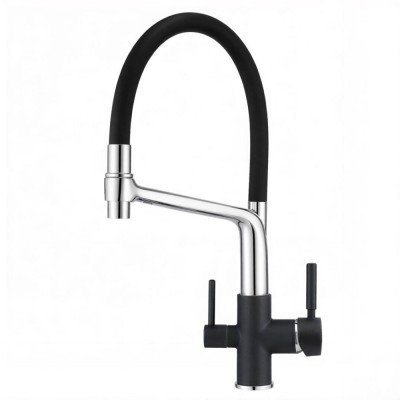 Смеситель Granula GR-0083 0083sv, для кухонной мойки, с подключением к фильтру, шварц
