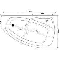 Ванна акриловая Bas Камея Pro, 170 х 105 см, с каркасом, цвет белый, В А0121