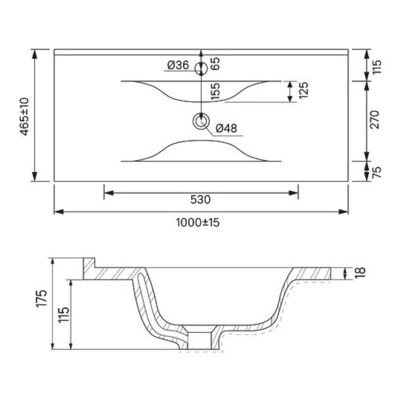 Раковина Iddis Cloud 0131000i28 100 см, белый