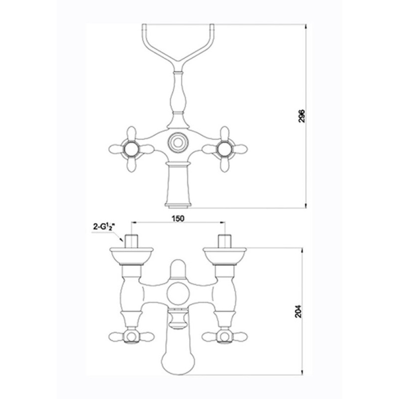 Смеситель для ванны и душа Timo Ritz 0144Y silver с душевым гарнитуром