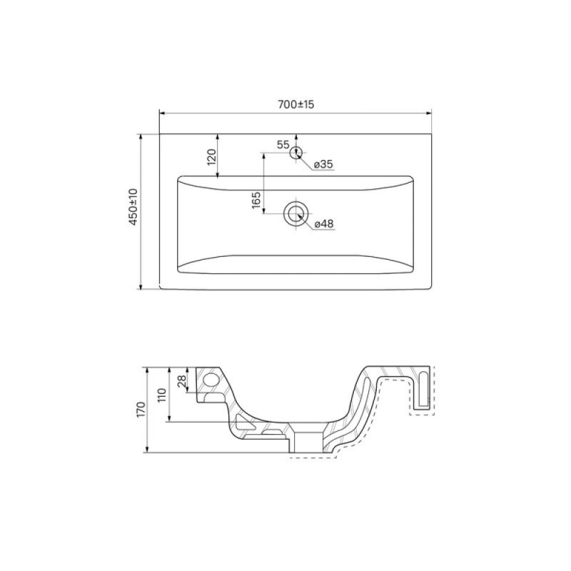 Раковина Iddis Optima Home 0157000i28, 70 см, белый