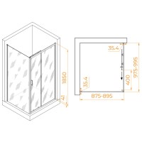 Душевой уголок RGW PA-145, 020814590-11, 100 x 90 см, дверь раздвижная, стекло прозрачное, профиль хром