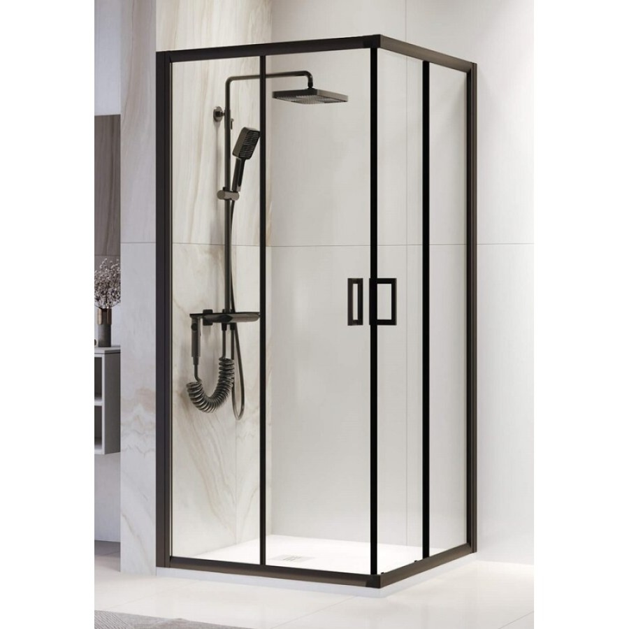 Душевой уголок RGW Passage PA-39B 03083988-14, 80 х 80 см, стекло прозрачное, профиль черный