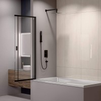 Душевая шторка на ванну RGW Screens SC-40, 03114010-14, 100 х 150 см, стекла прозрачные, профиль черный