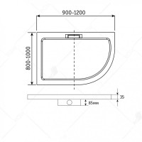 Душевой поддон RGW GWS-41R 90 x 100 см, прямоугольно-асимметричный, правый, белый, 03150490-01R