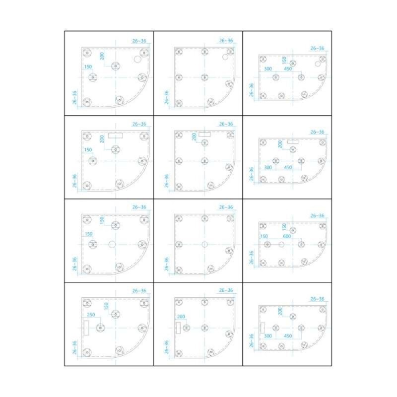 Душевой поддон RGW GWS-31, 90 x 90 см, четверть круга, из искусственного камня, белый, 03150499-01
