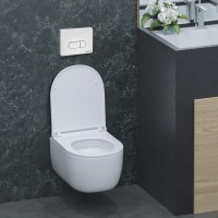 Инсталляция BERGES для скрытого монтажа унитаза NOVUM кнопка D4 Soft Touch, белая