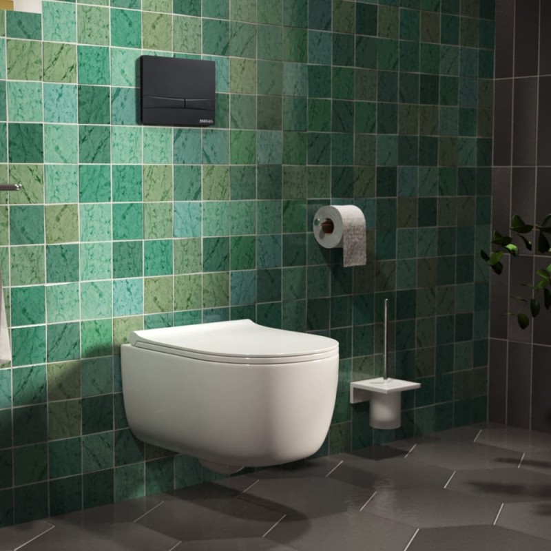 Инсталляция BERGES для скрытого монтажа унитаза NOVUM кнопка F5 Soft Touch, черная