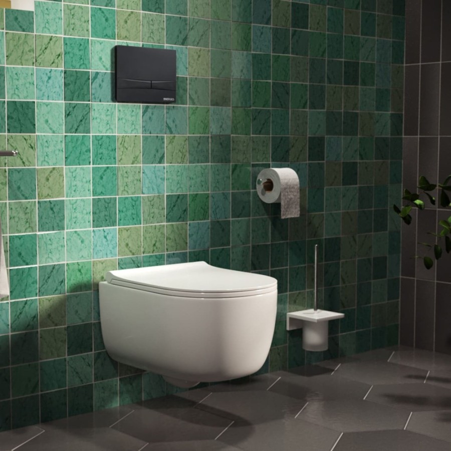 Инсталляция BERGES для скрытого монтажа унитаза NOVUM кнопка F5 Soft Touch, черная
