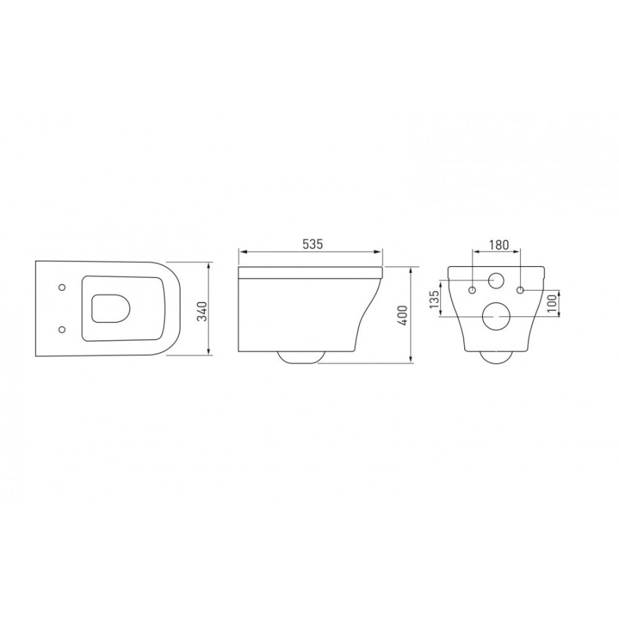 Комплект BERGES: инсталляция NOVUM кнопка L5 черная Soft Touch, унитаз Strati Rimless, сиденье дюропласт Strati Slim SO