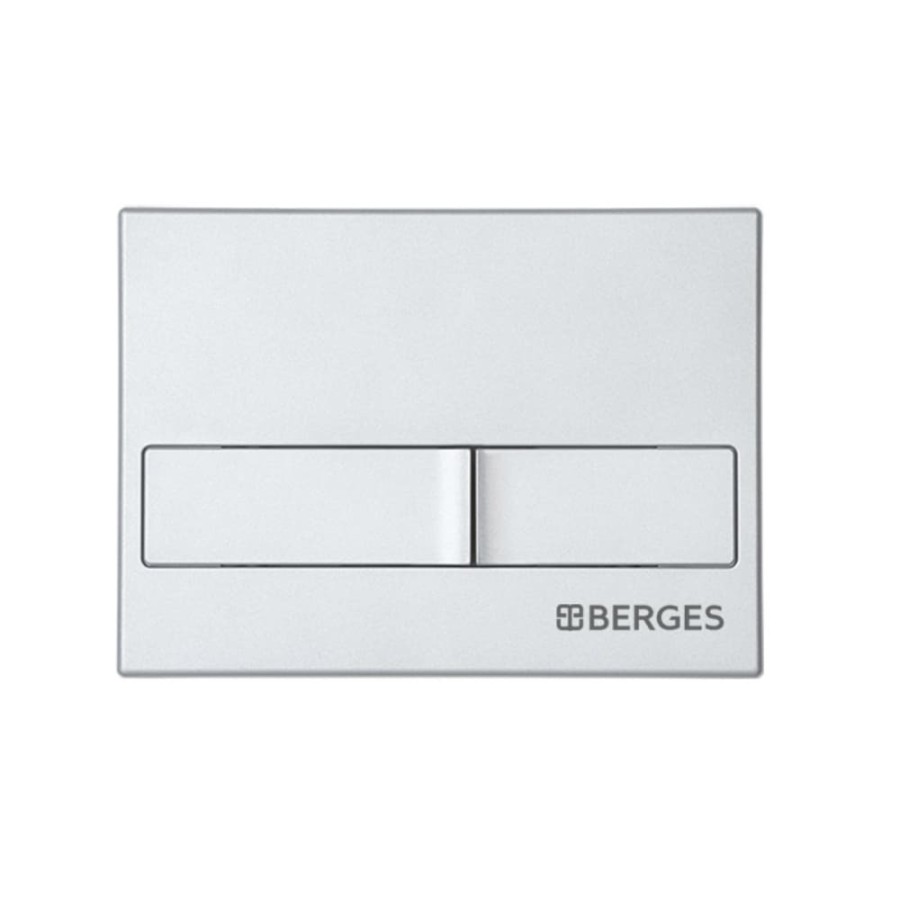 Комплект BERGES: инсталляция NOVUM кнопка L2 матовый хром, унитаз Strati Rimless, сиденье дюропласт Strati Slim SO