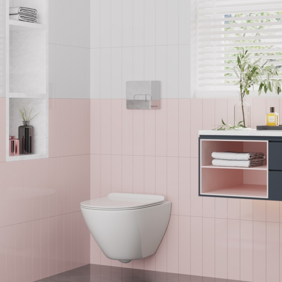 Комплект BERGES: инсталляция NOVUM, кнопка L5, унитаз PUMA XL Rimless, сиденье дюропласт Toma Slim SO