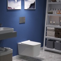 Комплект BERGES для монтажа подвесного унитаза: инсталляция NOVUM525, кнопка L5 Soft Touch черная, унитаз FLOE, сиденье дюропласт FLOE Slim SO
