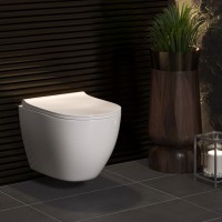 Комплект BERGES для монтажа подвесного унитаза: инсталляция NOVUM525, кнопка L5 Soft Touch черная, унитаз OKUS, сиденье дюропласт Toma Slim SO