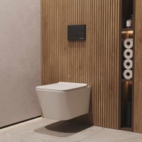 Комплект BERGES: инсталляция NOVUM кнопка L5 Soft Touch черная, унитаз SIGMA Rimless 52 см, сиденье дюропласт микролифт, быстросъём