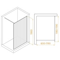 Душевая стенка RGW WA-08W Walk In, 120 см, стекло ribbed ребристое, профиль белый, 06100812-155
