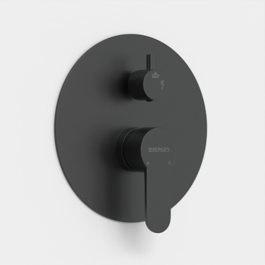 Душевой комплект BERGES NARDIS 2R BLACK, черный матовый