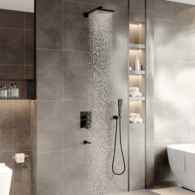 Душевой комплект BERGES NARDIS 3S BLACK, черный матовый