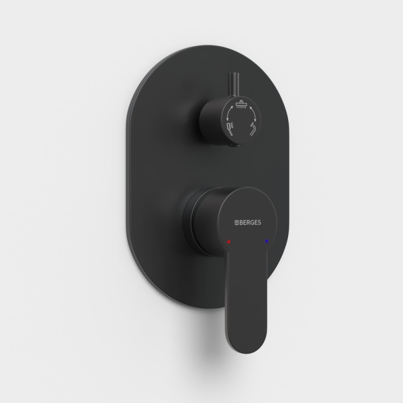 Душевой комплект BERGES NARDIS 3R BLACK, черный матовый